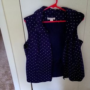 COLDWATER CREEK POLKA DOT SLEEVELESS VEST